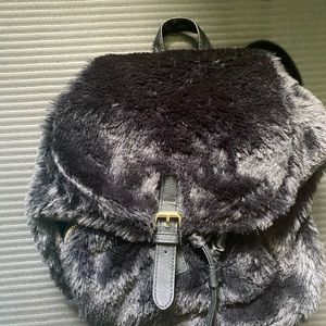 NEW WOMEN MINI FURRY BACKPACK